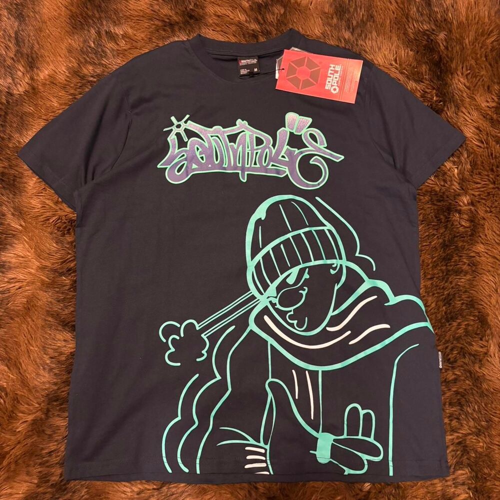 NWT Men’s Medium Southpole Originals 125 Blue Graffiti graphic t-shirt Retro